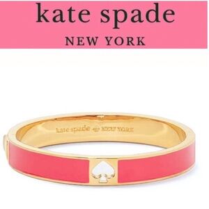 Kate ♠️ Spade✨Coral✨Hole Punch✨Wide Enamel✨Bangle Bracelet